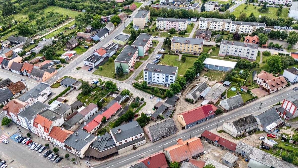 Miasto Wysoka z drona. 