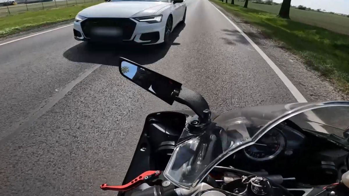 Nagranie z kamery motocyklisty