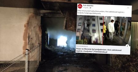 Nie do wiary, co się działo na chwilę przed pożarem w Gdańsku. Nagrał to monitoring