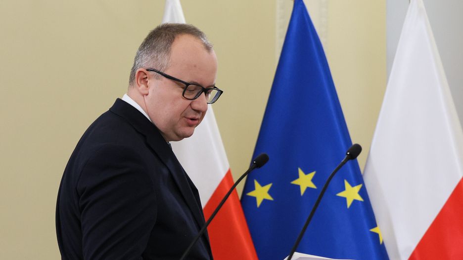 Warszawa, 12.01.2024. Minister sprawiedliwości, prokurator generalny Adam Bodnar podczas konferencji prasowej "Nowa ustawa o KRS", 12 bm. w Ministerstwie Sprawiedliwości w Warszawie. (mr) PAP/Paweł Supernak