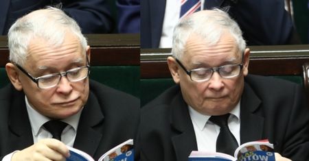 Podczas ważnego głosowania Jarosław Kaczyński czyta... "ATLAS KOTÓW" (FOTO)