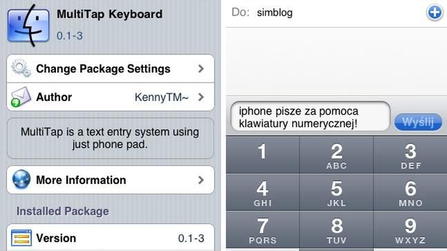 iPhone i pisanie za pomocą klawiatury numerycznej 1
