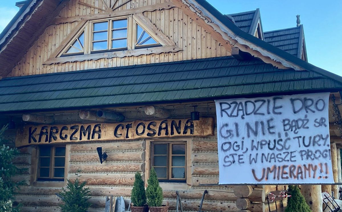 Szczyrk. Protest przeciw rządowym decyzjom dotyczącym kwarantanny narodowej (facebook.com/Szczyrkowska-Izba-Gospodarcza