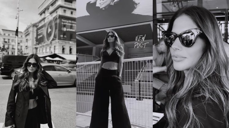 Weronika Rosati pozuje przed schodami w Cannes