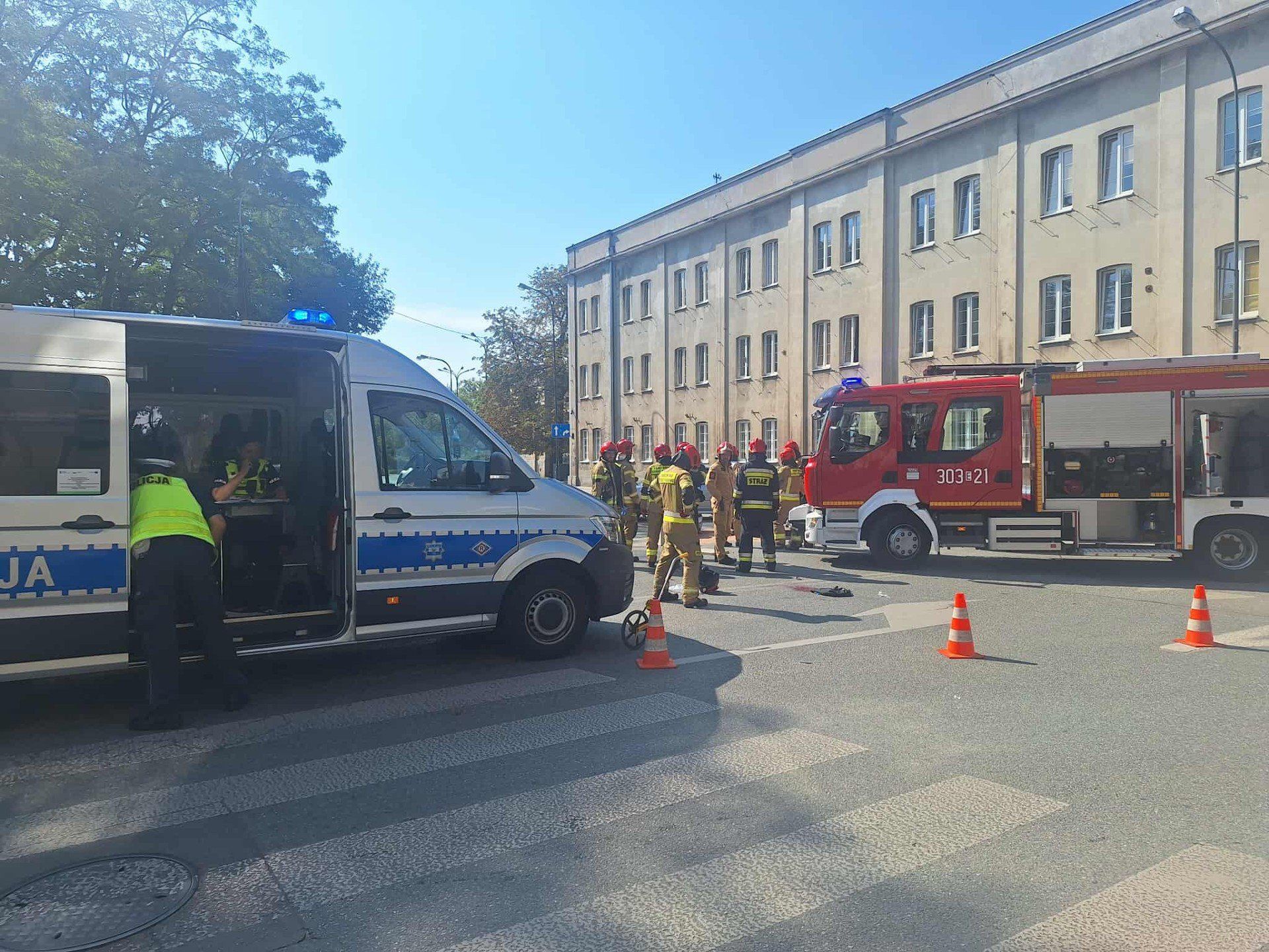 wypadek na ulicy Wólczańskiej w Łodzi