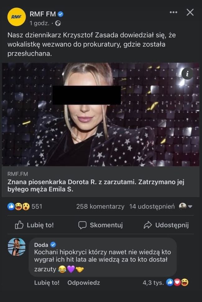 Doda zakpiła z pracy dziennikarzy RMF FM