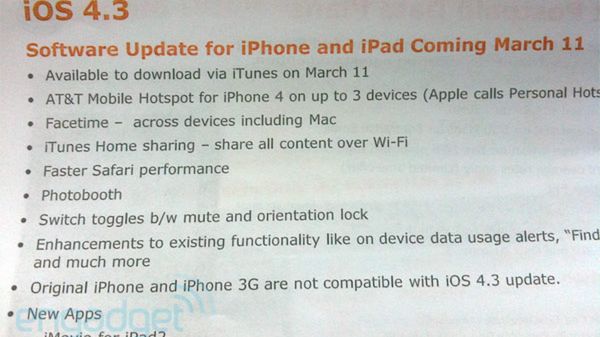 Hotspot w iOS 4.3 obsłuży maksymalnie nie 5, a 3 urządzenia przez WiFi? 1