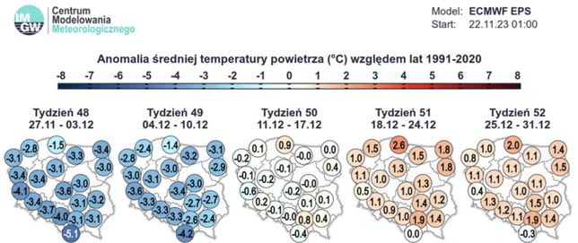 anomalia średniej temperatury powietrza