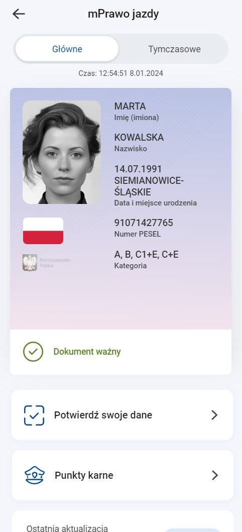 Makieta mObywatela - mPrawo jazdy