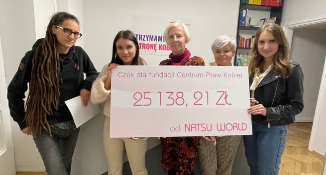 Natsu i Spotlight Agency przekazały ponad 25 tys. zł Fundacji Centrum Praw Kobiet