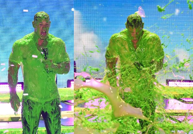John Cena podczas prowadzenia gali dla dzieci ZOSTAŁ OBLANY zieloną farbą