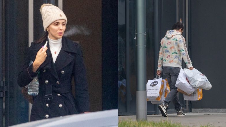 Marcela Leszczak i Misiek Koterski całują się na rodzinnym spacerze z synkiem