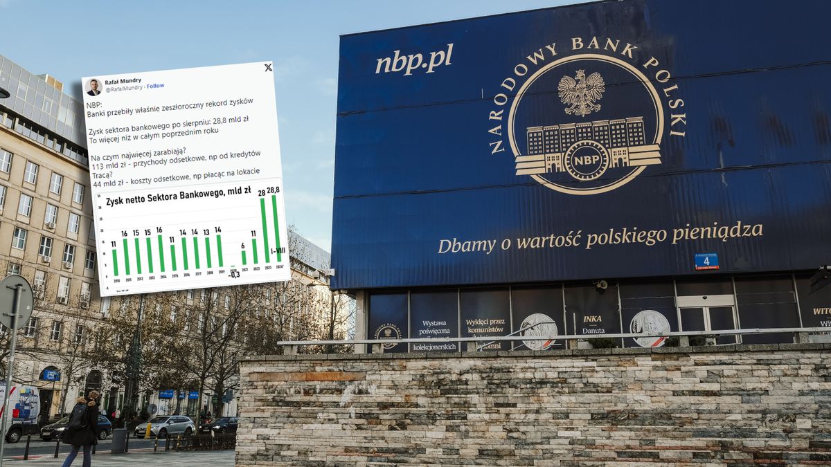 Zysk netto sektora bankowego od stycznia do sierpnia 2024 r. 