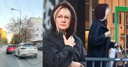 Zakapturzona Grażyna Torbicka parkuje NA ZAKAZIE i zastawia garaż, po czym idzie na zakupy do apteki (ZDJĘCIA)