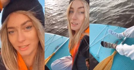 "ODWAŻNA" Marcelina Zawadzka w dwóch różnych skarpetkach przemawia z jeziora: "Mam poczucie WOLNOŚCI"