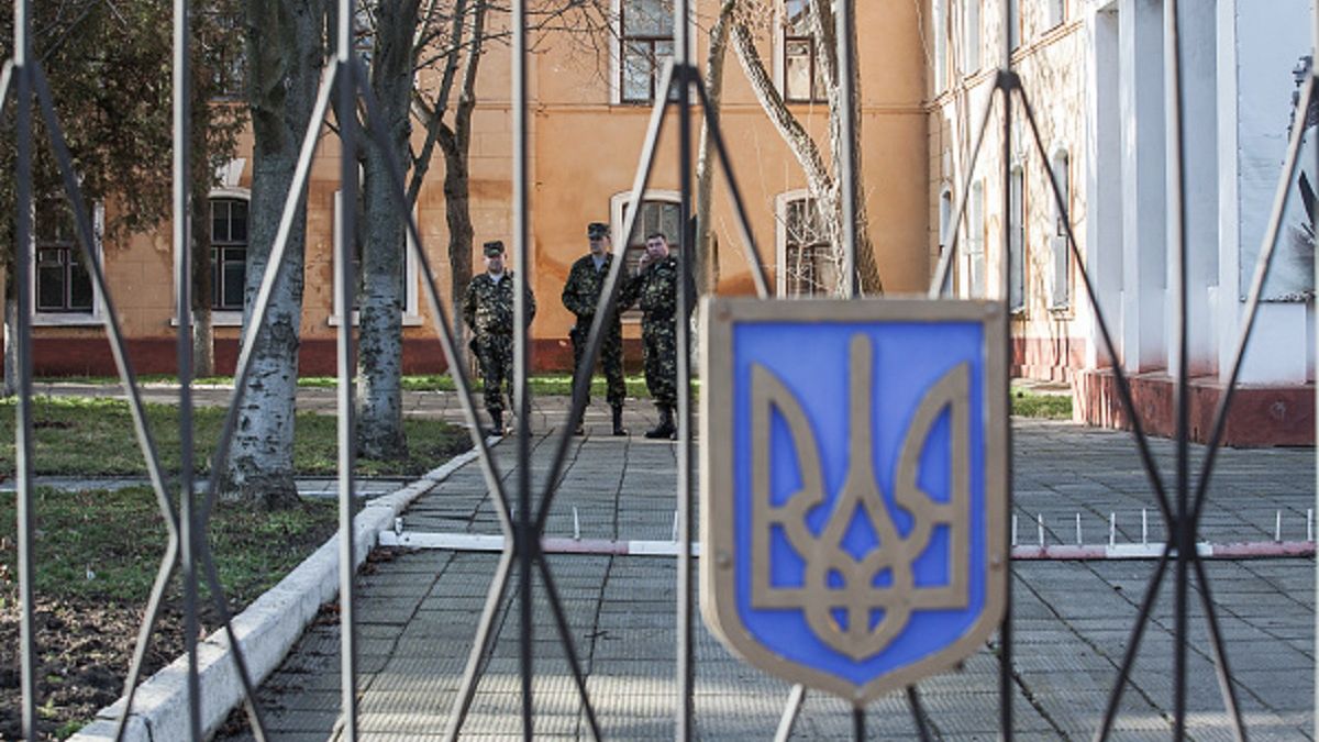 Ukraińska jednostka wojskowa na Krymie - zdjęcie archiwalne 