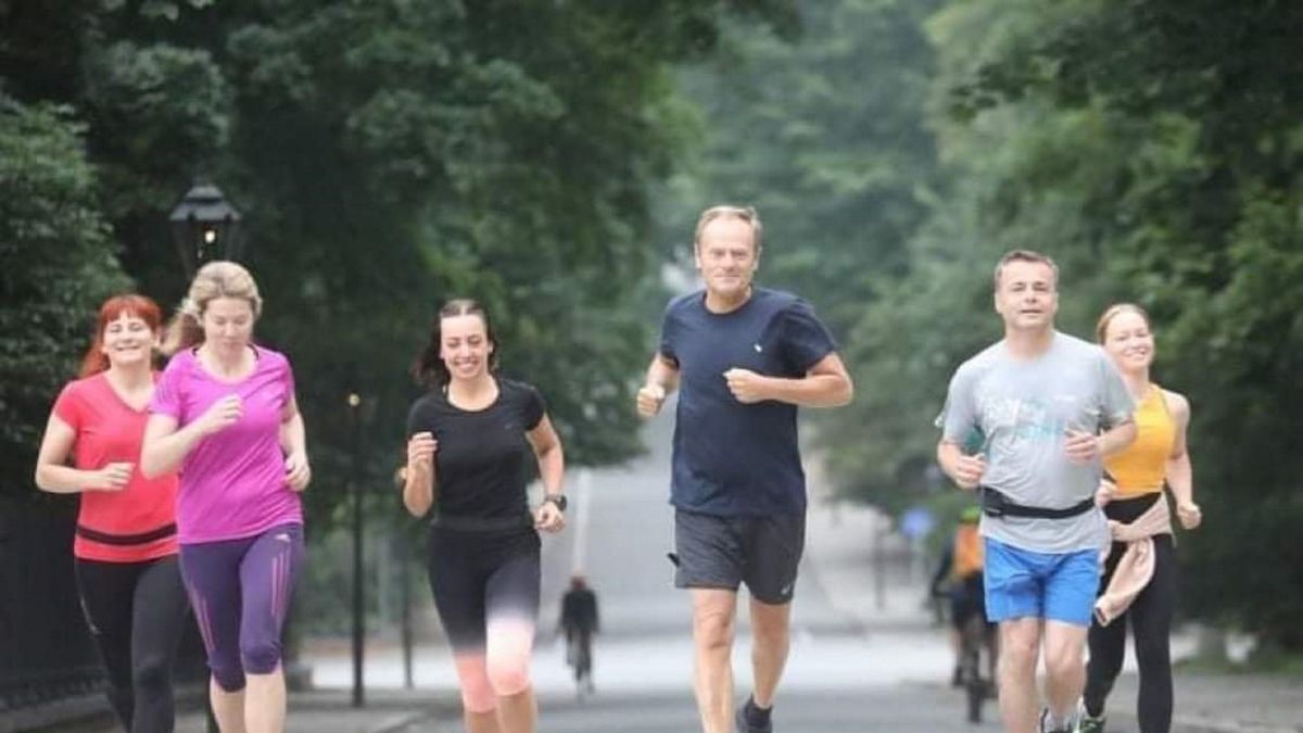 Donald Tusk biegał po Warszawie