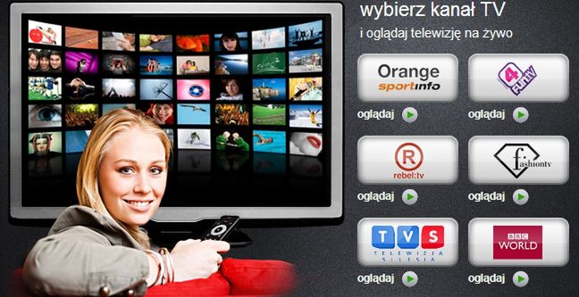 9 kanałów telewizyjnych na stronie Orange