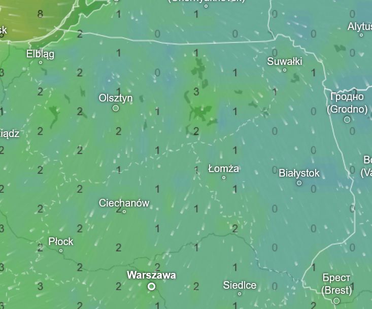 Zimno będzie szczególnie na północnym wschodzie kraju. Mapa z prognozą na 13 maja