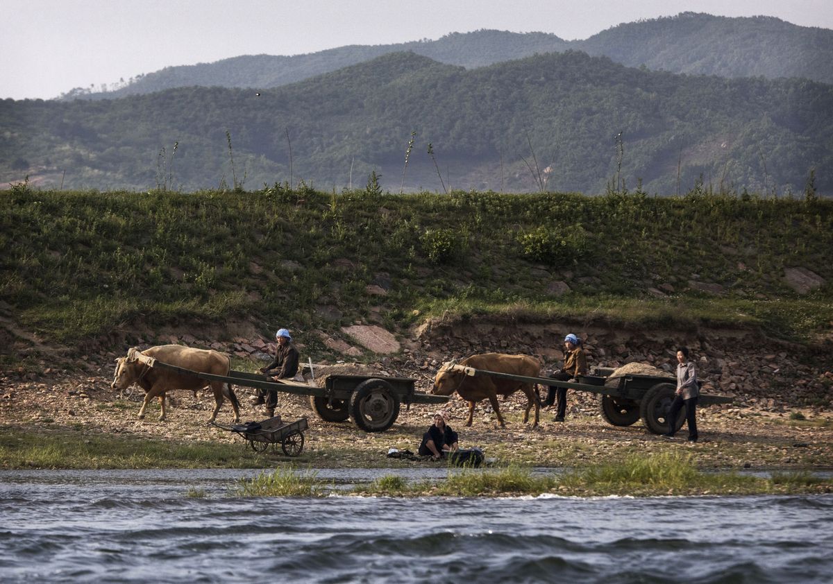 Rolnicy w Korei Północnej. Zdjęcie ilustracyjne