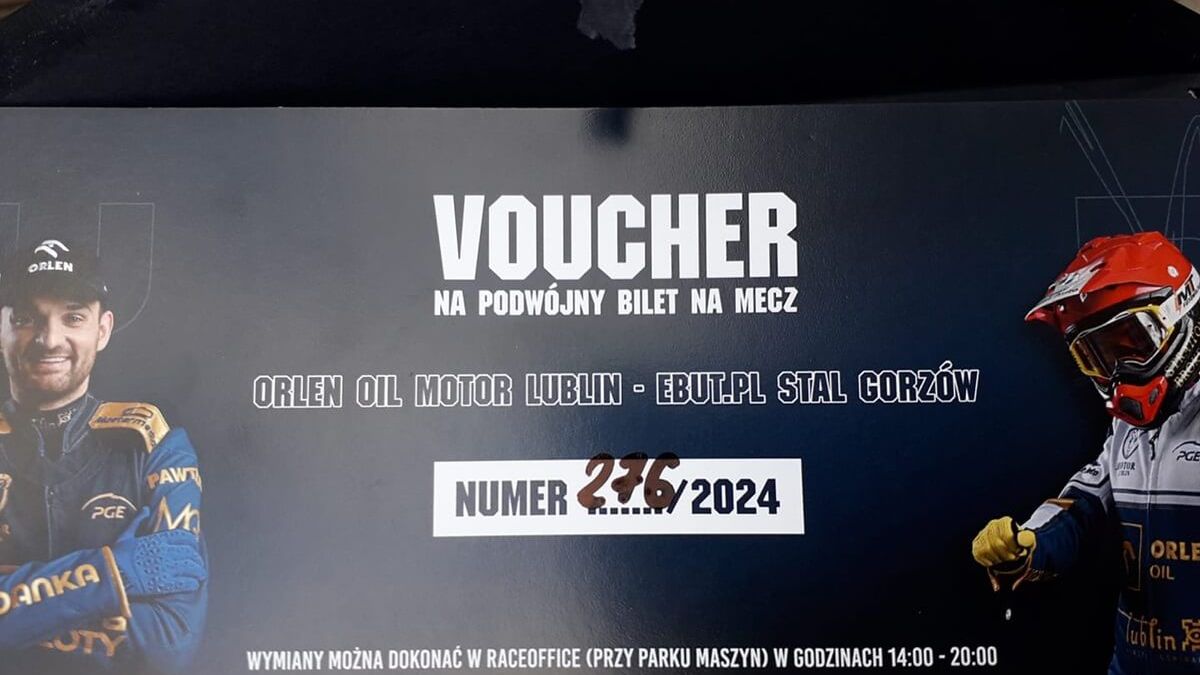 Voucher na mecz Orlen Oil Motoru Lublin z e-but.pl Stalą Gorzów
