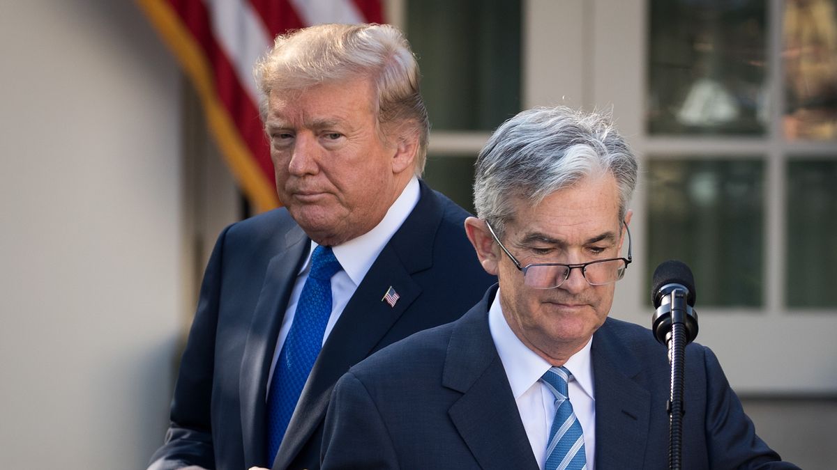 President Trump Announces Nominee For Chair Of The Federal ReserveWASHINGTON, DC - NOVEMBER 02: (L to R) U.S. President Donald Trump looks on as his nominee for the chairman of the Federal Reserve Jerome Powell takes to the podium during a press event in the Rose Garden at the White House, November 2, 2017 in Washington, DC. Current Federal Reserve chair Janet Yellen's term expires in February. (Photo by Drew Angerer/Getty Images)Drew AngererEconomy, Finance, GOP, Money, White House