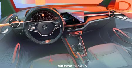 Škoda odsłania wnętrze nowej Fabii na szkicach. Rewolucji nie będzie