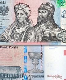 Mieszko I i Dobrawa na banknocie 20 zł. NBP upamiętnia 1050. rocznicę chrztu Polski