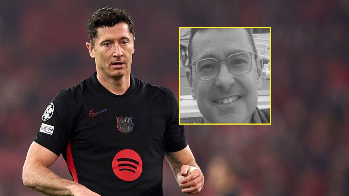   / Jose Manuel Alvarez Rey/JAR Sport Images/NurPhoto via Getty Images) i Linkedin / Carles Minarro Garcia / Na zdjęciu: Robert Lewandowski i Carles Minarro Garcia (w prostokącie)