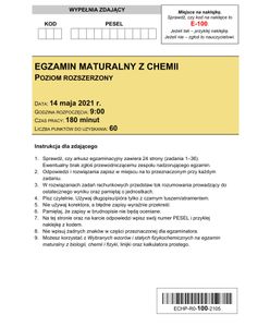 Matura z chemii 2021. Publikujemy arkusze CKE