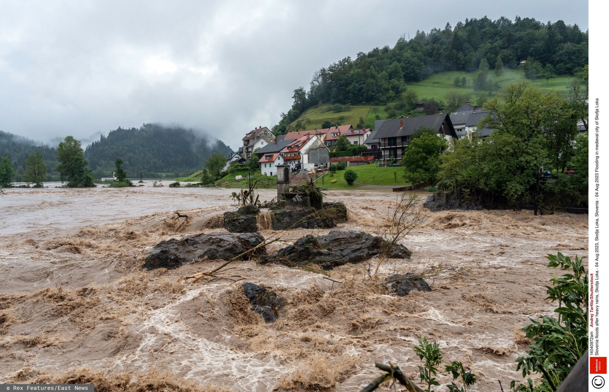 Pow�d? w S?oweniiMandatory Credit: Photo by Andrej Tarfila/Shutterstock (14040972am)
Flooding in medieval city of Skofja Loka
Slovenia floods after heavy rains, Skofja Loka - 04 Aug 2023, Skofja Loka, Slovenia - 04 Aug 2023Andrej Tarfila/Shutterstock