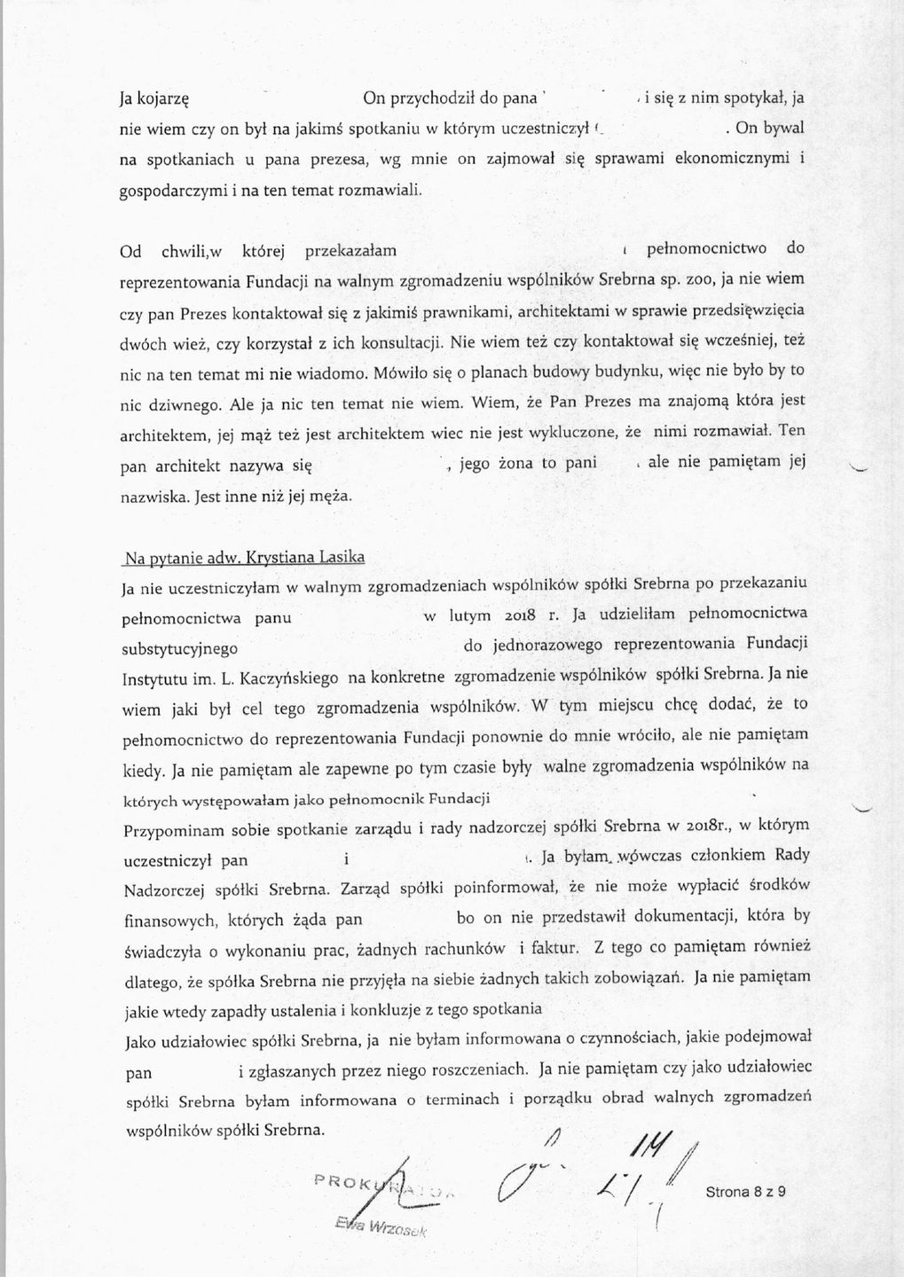 Protokół przesłuchania świadka