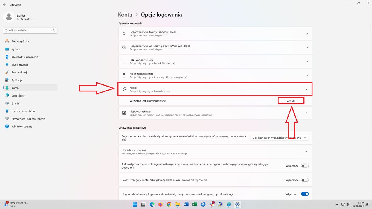 Wyłącznie hasła z poziomu Ustawień Windowsa 11