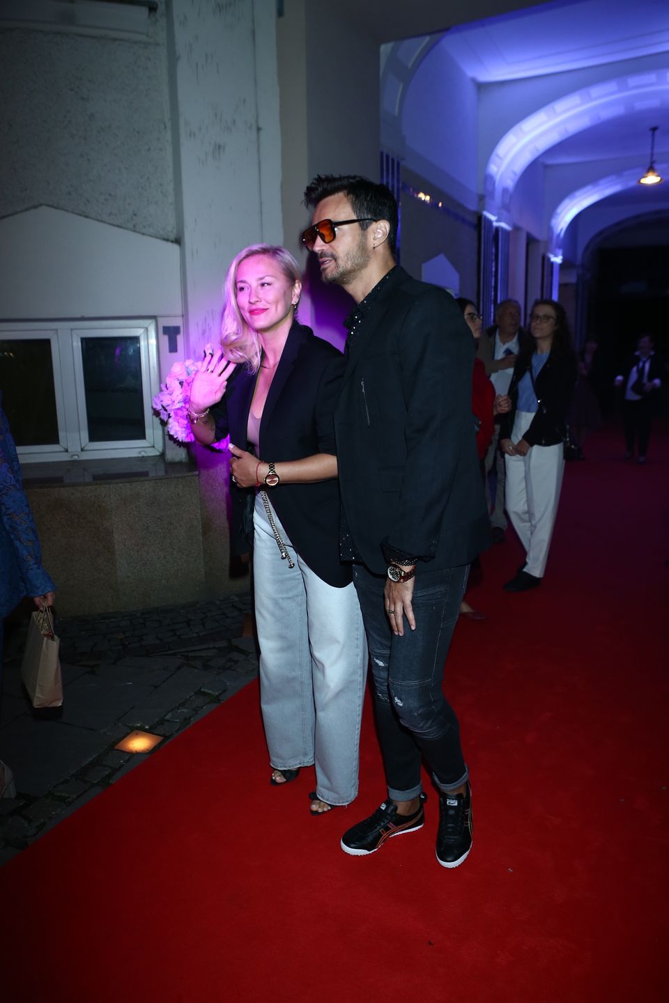 Mikołaj Krawczyk i Sylwia Juszczak na premierze spektaklu