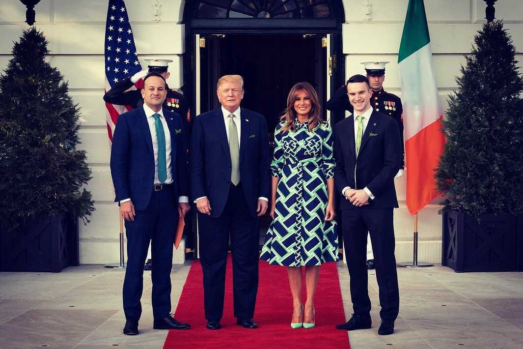 Melania Trump i Donald Trump na spotkaniu z premierem Irlandii