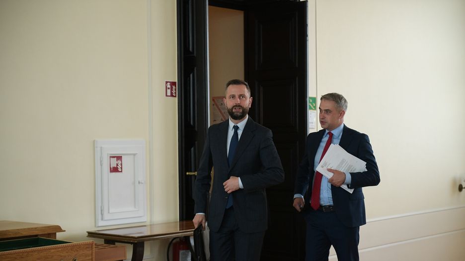 Wicepremier i minister obrony Władysław Kosiniak-Kamysz (obok wicepremier i minister cyfryzacji Krzysztof Gawkowski)