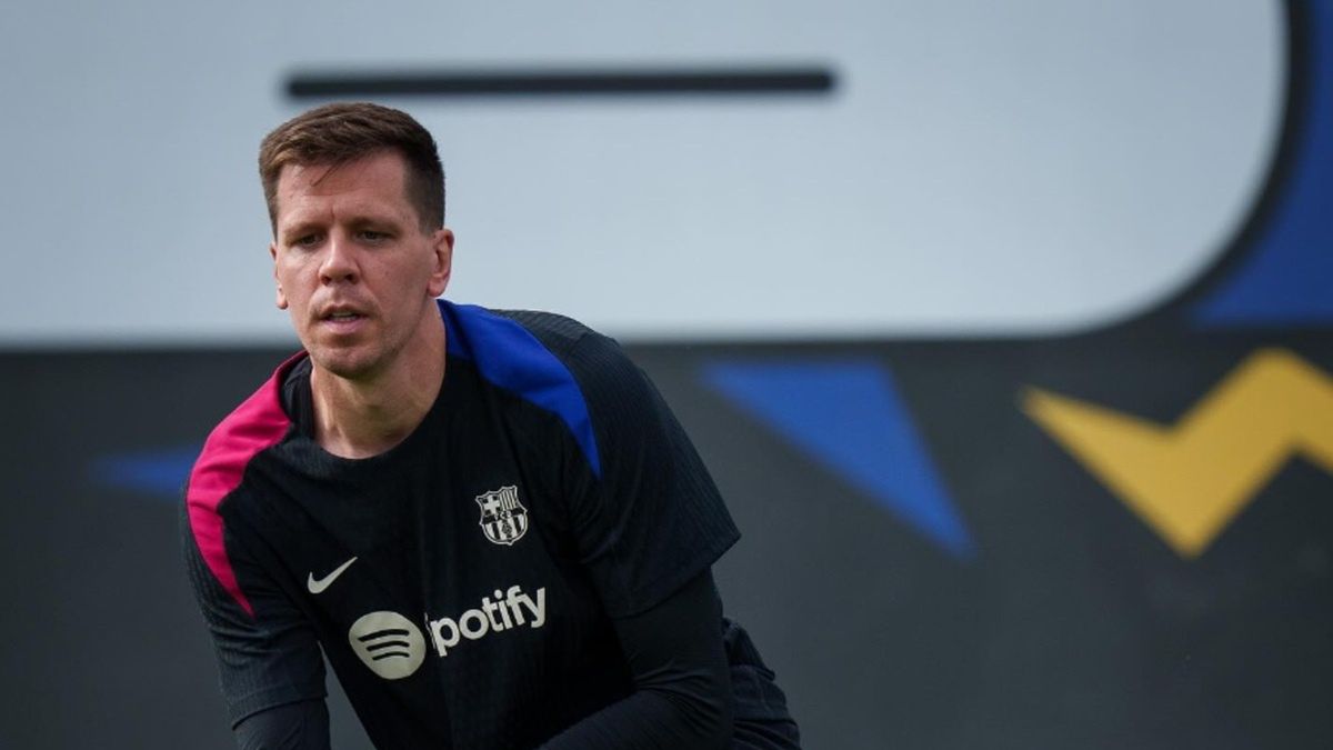 Wojciech Szczęsny w czasie treningu w FC Barcelonie