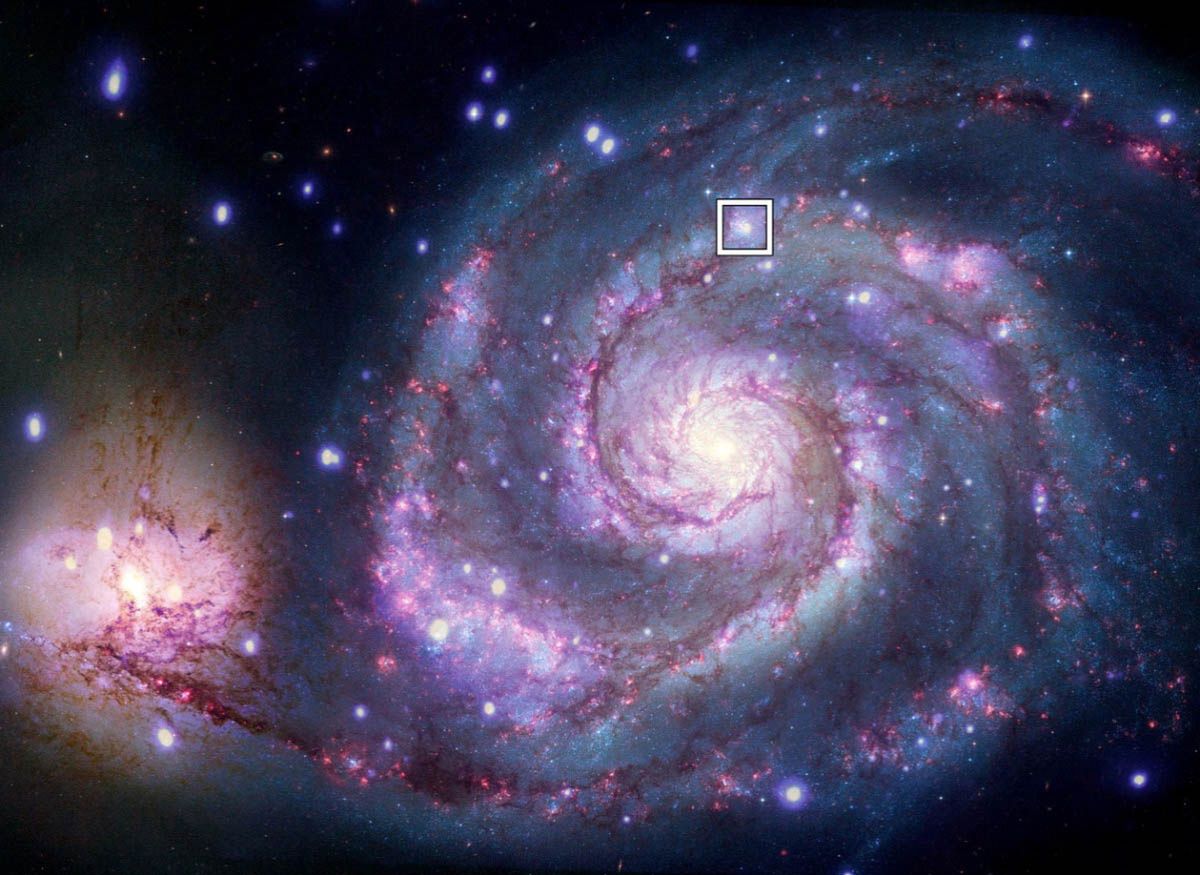 Astronomowie trafili na ślad planety spoza Drogi Mlecznej - Hipotetyczna planeta M51-ULS-1 leży w galaktyce Wir.