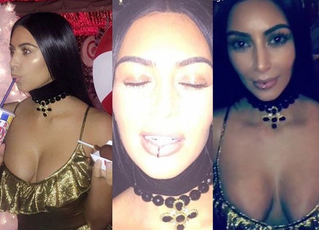 Kim Kardashian na imprezie świątecznej z przekłutymi… ustami? (FOTO)