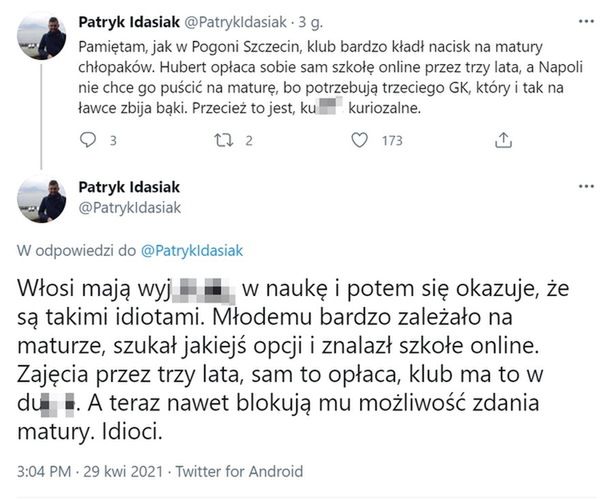 Źródło: twitter.com/PatrykIdasiak