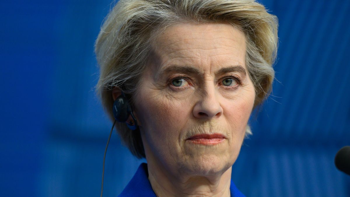 European Commission President Ursula von der Leyen listens to the press statement at the end of the summit. EU leaders meet in Brussels, Belgium, on December 19, 2024, to discuss Ukraine, the EU in the world, the Middle East, resilience and preparedness, migration, and foreign policy issues. (Photo by Jonathan Raa/NurPhoto via Getty Images)