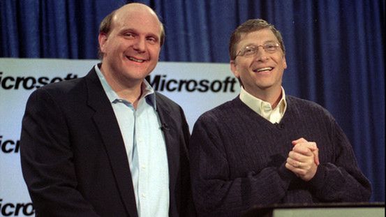Bill Gates ogłasza Steve Ballmera nowym CEO Microsoftu (styczeń 2000 rok) źródło: The Wall Street Journal