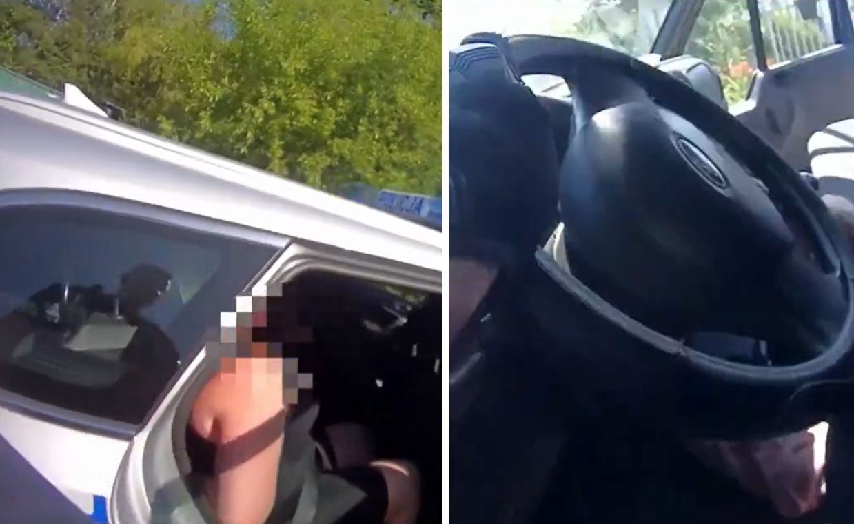 Pościg na S7. W policję leciały butelki i puszki