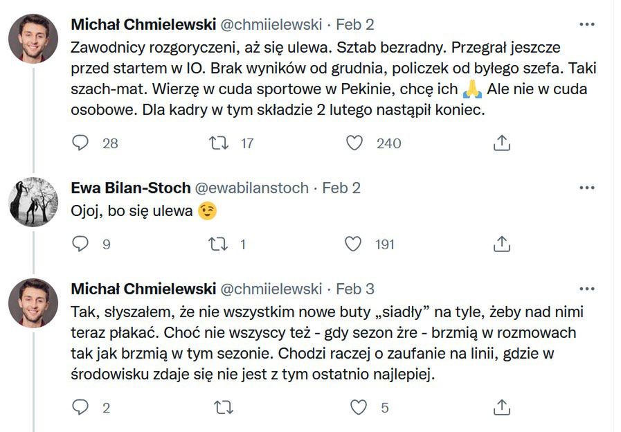 Ewa Bilan-Stoch broni męża