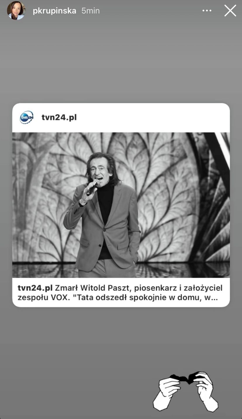 Paulina Krupińska - żegna Witolda Paszta