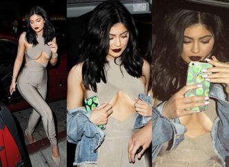 Piersi Kylie Jenner w obcisłym kombinezonie... za 6 tysięcy złotych! (ZDJĘCIA)