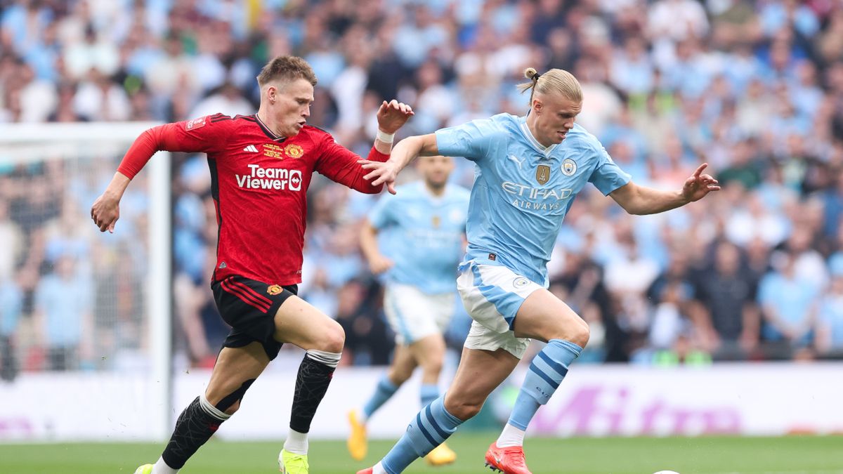 Getty Images / Na zdjęciu: Scott McTominay (z lewej) i Erling Haaland