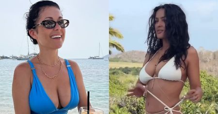 Urlopowiczka Katarzyna Cichopek wdzięczy się do zdjęć w niebieskim kostiumie. Fani: "Polska Salma Hayek". Faktycznie?