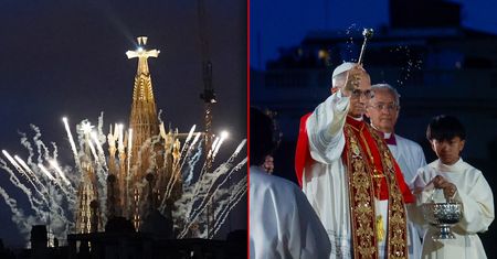 Fajerwerki i rozświetlona świątynia. Tak przyjęli papieża w Barcelonie
