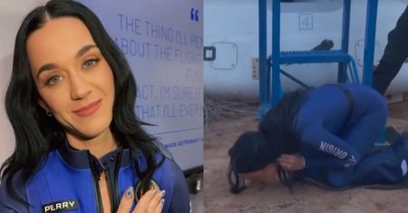 Katy Perry UCAŁOWAŁA ziemię po odbytym locie w kosmos: "Zrobiłyśmy to dla kobiet na całym świecie"